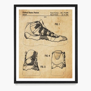 Basketball Shoe Patent Art Print: Sneakerhead Gift