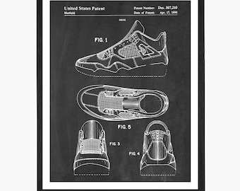 Basketball Shoe Patent Art Print: Sneakerhead Gift