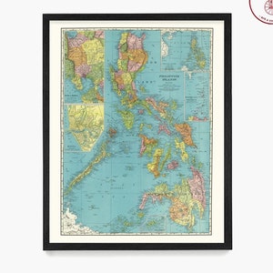 Philippines Map, Philippines Art, Philippines Wall Art, Filipino Art, Philippines Poster, Philippines Islands, Map Art, Vintage Map