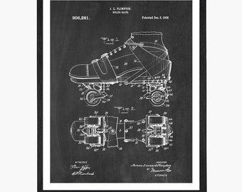 Roller Skate Patent Art Print: Retro Skates Poster