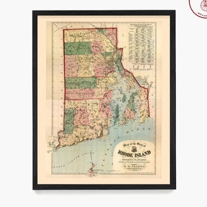 Rhode Island Karte, Rhode Island Wandkunst, Rhode Island Wohnkultur, Housewarming Geschenk, Rhode Island Poster