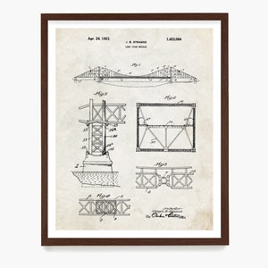 Golden Gate Bridge Patent Art Poster, Golden Gate Bridge Blueprin, San Francisco Art, Architect, San Francisco Wall Art, Architectural Print