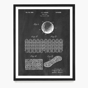 Tennis Ball Patent Poster, Tennis Wall Art, Tennis Gift