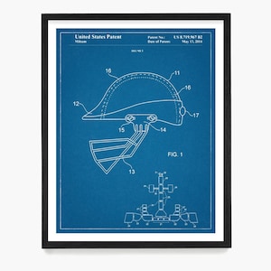 Cricket Helmet Patent Art Print: Sports Decor