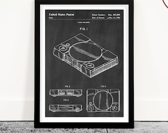 Patentkunstprint videogameconsole: decoratie gamer
