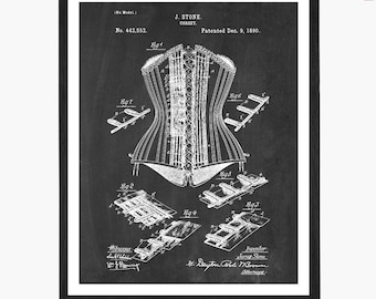 Corset Patent Art Print: Victorian Fashion Poster
