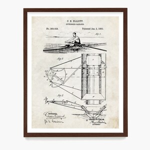 Rowing Patent Poster, Sculling Patent Wall Art, Crew Team Poster, Scull, Crew Gift, Crew Decor