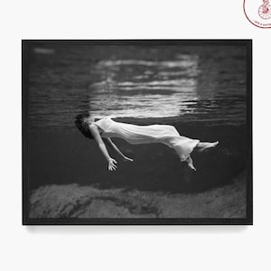 Tony Frisell Woman in Water Print: Vintage Black & White Portrait