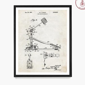 Kick Drum Patent Print, Drum Wall Art, Drummer Gift, Music Studio Decor, Drumming Poster