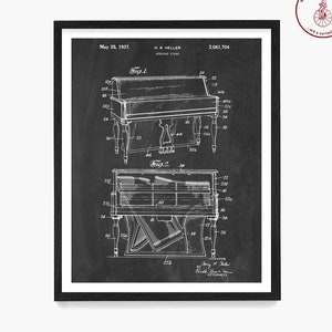 Klavier Patent Poster, Klavier Wand Kunst Druck, Geschenk Pianist, Musik Poster, Musikzimmer Dekor