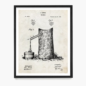 Ahornsirup Tap Patent Poster, Sugar Shack Wandkunst, Ahornsirup Dekor, Sirup Maker Geschenk Küchendeko