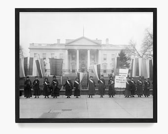 Suffragettes Picketing the White House, Suffragette Photograph, Suffragette Art, Feminist Poster, Voting Rights Art, Washington DC Art