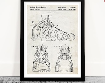 Basketball Shoe Patent Art Print: Sneakerhead Teen Room Decor