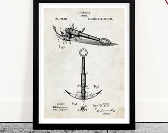 Anchor Patent Art Print: Vintage Nautical Maritime Decor