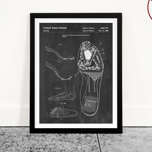 Running Shoe Patent Art Print: Track and Field Poster
