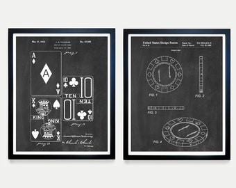 Poker Patent Wall Art, Poker Poster, Playing Cards Patent, Casino Decor, Blackjack Poster, Game Room Art