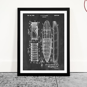 Surfboard Patent Poster, Surfing Wall Art, Surfboard Poster, Beach House Decor, Beach Theme, Surfer Gift, Surfing Art