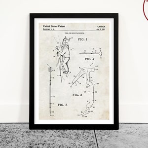 Rock Climbing Axe Patent Art Print: Cabin Wall Decor