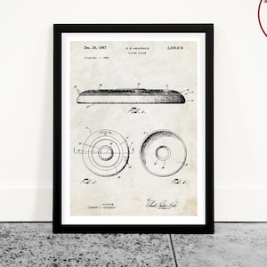 Frisbee-patentposter, ultiem frisbeecadeau, schijfgolfkunst aan de muur