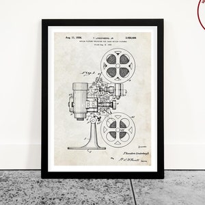 Film Projector Patent Print, Movie Projector Patent, Film Art, Cinema Poster, Movie Poster, Home Theater Wall Art, Movie Gift, Cinema Art