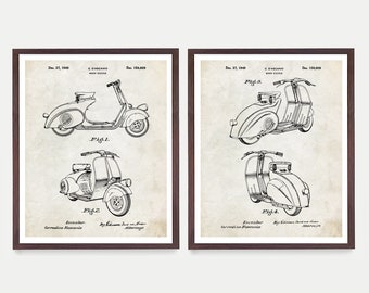 Scooter Patent Wall Art, Scooter Poster, Scooter Art, Moped Patent
