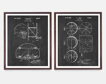 Basketball Wall Art, Basketball Patent Poster Bundle, Kids Room Sports Decor, Basketball Gift