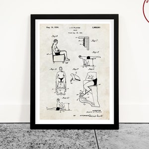Pilates Patent, Joseph Pilates Poster, Pilates Studio Decor, Exercise Machine, Gym Wall Art, Pilates Gift