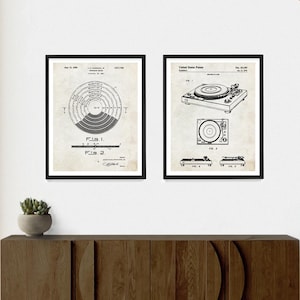 Vinyl Record Patent Art, Turntable Patent, Audio Engineer Gift, Record Player Poster, Music Room Poster
