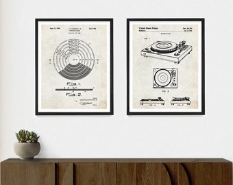 Vinyl Record Patent Art Print: Turntable Poster, Audio Engineer Gift