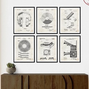 Turntable Record Player Patent, Stereo Wall Decor, Recording Studio Art, Music Poster, Vinyl Record