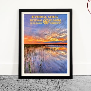 Everglades National Park Poster, Everglades Wall Art, Florida Home Decor, WPA Inspired Art Print, National Park Gift