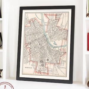 Nashville Map Art Print, Nashville Poster, Tennessee Wall Art, Nashville Home Decor Gift