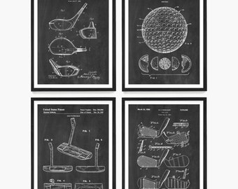 Golf Patent Wall Art, Country Club Decor, Man Cave Poster, Dad Golf Gift, Golf Equipment History