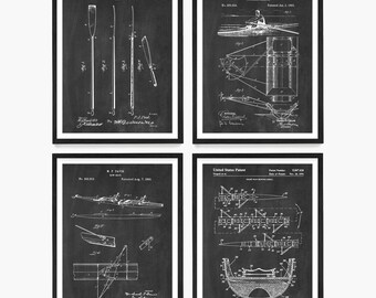 Rowing Patent Wall Art Bundle, Crew Poster, Oar, Sculling, Rowing Poster, Crew Team Gift