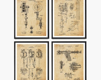Tattoo Art, Tattoo Patent Poster, Tattoo Poster, Tattoo Shop, Tattoo Gun Patent, Tattoo Gift, Tattoo Gun Art, Tat, Body Art, Tattoo Parlor