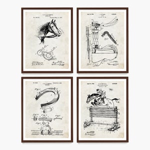 Horse Riding Patent Art, Horse Wall Art, Equestrian Art, Riding Poster, Horse Gift, Equestrian Gift, Horseshoe Patent Art, Farmhouse Decor