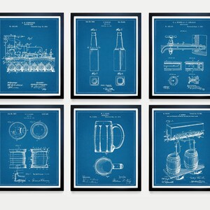 Beer Brewing Patent Art Prints: Bar Decor, Home Brewing Gift