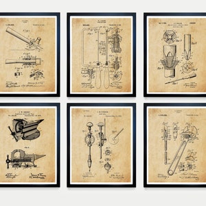 Tool Patent Patent Poster, Tool Wall Art, Wood Shop Decor, Carpenter Gift, Hammer Patent, Saw Patent, Screw Driver Patent