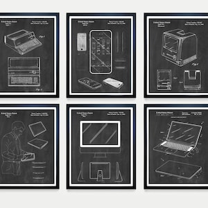 Computer Patent Art Prints: IT Gift, Coding Decor, Set of 6