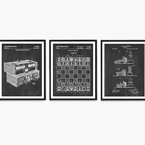 Chess Patent Wall Art, Chess Poster, Chess Decor, Chess Board Patent Print, Chess Club Gift
