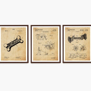 Dog Toy Patent Art Prints: Veterinarian Office Decor