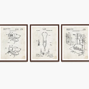 Veterinarian Patent Art Prints: Animal Clinic Decor, Set of 3