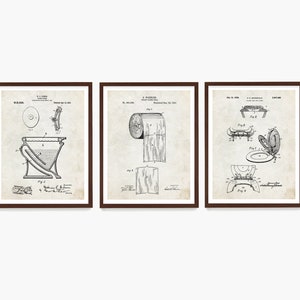 Stampa brevettata di carta igienica, set di decorazioni da parete per il bagno, brevetto di carta igienica, decorazioni per la ristrutturazione del bagno, decorazioni per Airbnb