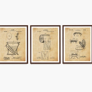 Arte de patente para baño, patente de inodoro, arte mural para baño, decoración de baño, patente de papel higiénico, póster para baño, renovación de baño, baño de invitados