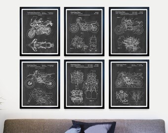 Motorcycle Patent Wall Art, Motorcycle Poster, Motorcycle Gift, Mechanic Gift