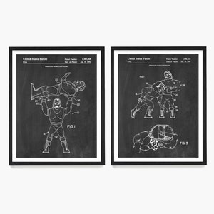 Wrestling Action Figure Patent Art, Boys Room Wall Art, Boys Room Poster, Vintage Wrestling, Wrestling Decor