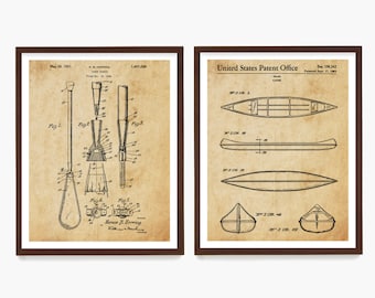 Canoe Patent Art, Canoe Poster, Lake House Decor, Lake Art, Lake Poster, Cabin Wall Art, Cabin Gift, Canoe Gift