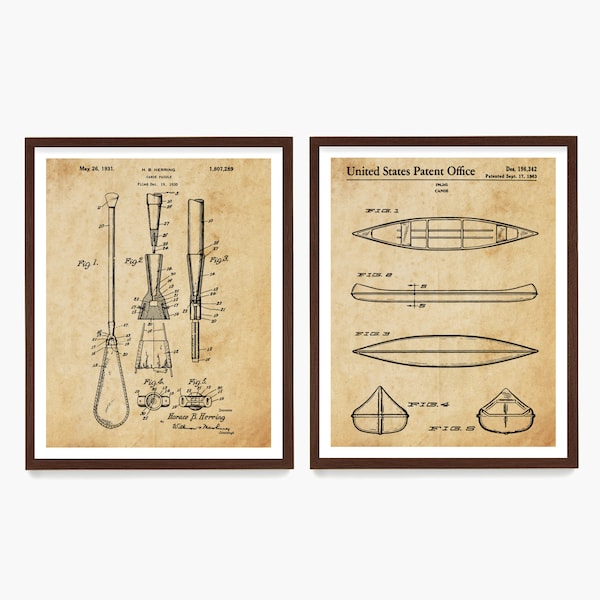 Canoe Patent Art, Canoe Poster, Lake House Decor, Lake Art, Lake Poster, Cabin Wall Art, Cabin Gift, Canoe Gift