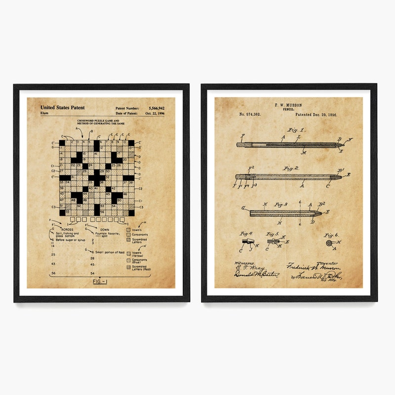 Crossword Art - Etsy