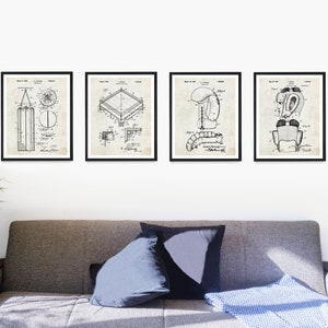 Boxing Patent Art Print Set: MMA Gym Decor